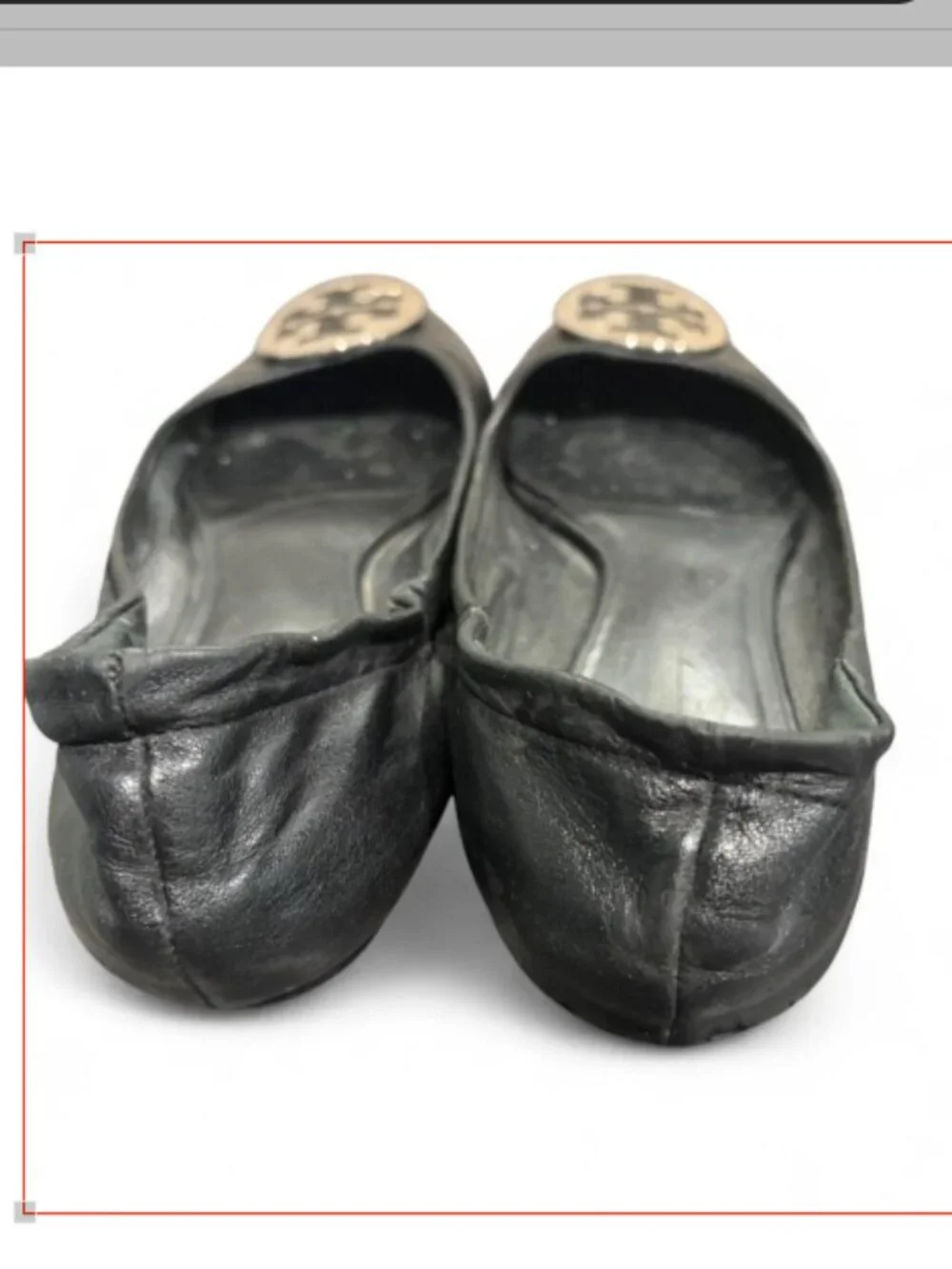 Tory Burch Women's Black leather Ballet flats shoes size 8.5